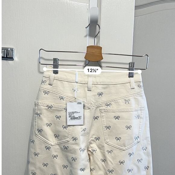 Self Portrait Bow Embellished High Waist Denim Size 25 - Picture 8 of 8